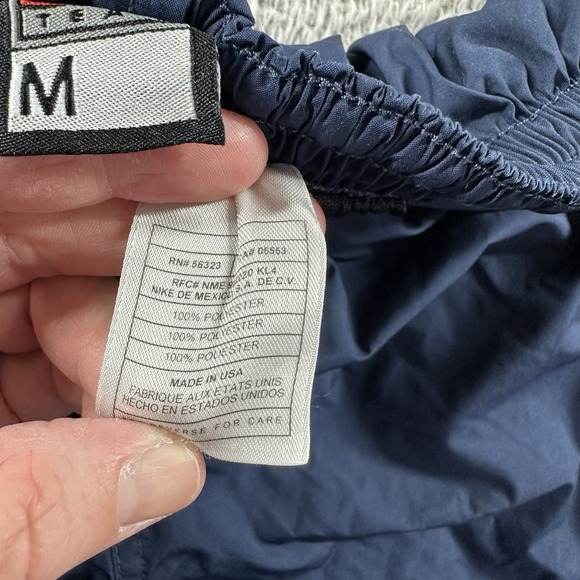 VINTAGE Nike NFL Windbreaker Track Pants Mens Medium Navy Blue Lined Swoosh - Picture 10 of 13